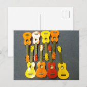 Acht rode Oranje gele Ukuleles Briefkaart (Voorkant / Achterkant)