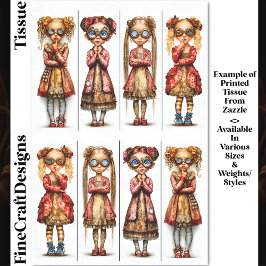 Acht Schattige Excentrieke Steampunk Meisjes DV3B  Tissuepapier