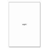 Acht strengen, aangepaste nummer flashcards kaart (Voorkant)