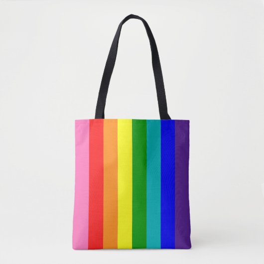Acht Stripe Rainbow Pride-vlag Tote Bag (Voorkant)