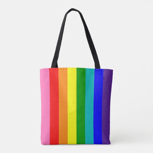 Acht Stripe Rainbow Pride-vlag Tote Bag (Achterkant)