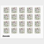 Acht studies over wilde bloemen vierkante sticker (Vel)