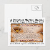 Acht Tropische Martini Recept Briefkaart (Voorkant / Achterkant)
