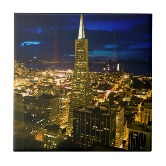 Acht uitzicht San Francisco. Tegeltje (Voorkant)