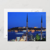 Acht uitzicht van de populaire plaatsen in Istanbu Briefkaart (Voorkant / Achterkant)