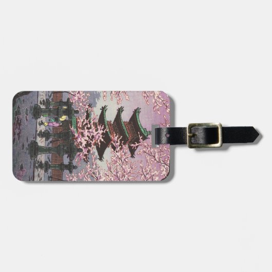 Acht Uitzichten van Tokyo Ueno Toshogu Shrine Kasa Bagagelabel (Voorkant horizontaal)