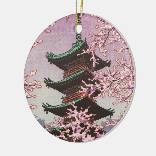 Acht Uitzichten van Tokyo Ueno Toshogu Shrine Kasa Keramisch Ornament (Links)