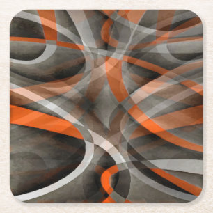 Acht virussen verbrand Sinaasappel en grijs gelaag Kartonnen Onderzetters