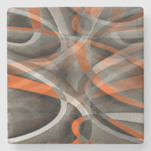 Acht virussen verbrand Sinaasappel en grijs gelaag Stenen Onderzetter