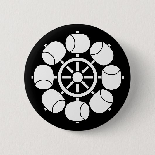 Acht waterwiel ronde button 5,7 cm (Voorkant)