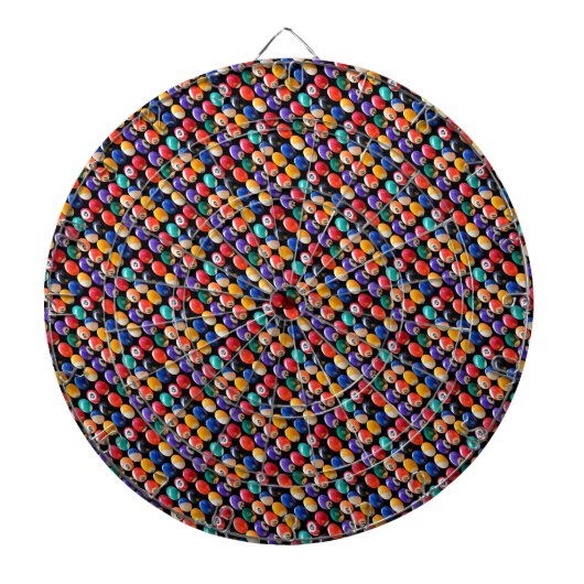 Achtbal de kleuren, dartboard met kunstkleppen dartbord (Voorkant)