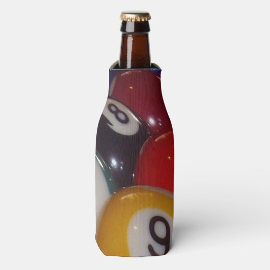 Achtbal de traditionele kleuren, flesjeskoeler (Fles Voorkant)