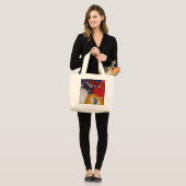 Achtbal de traditionele kleuren, grote tote bag (Voorkant (model))