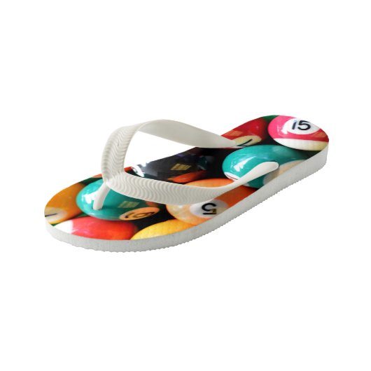 Achtbal de traditionele kleuren, kinder teenslippers (Schuin)