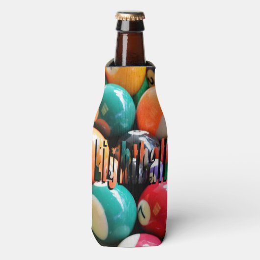 Achtballen, en Eightball Logo Stubby Holder Flesjeskoeler (Fles Voorkant)