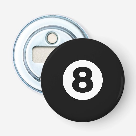 Achtballenflesopener Button Flesopener (Voorkant)