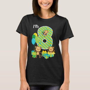 Achtendaagse aap 8e verjaardag Partij acht jaar ou T-shirt