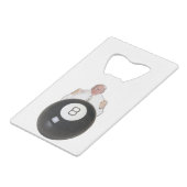 Achter de 8 Ball Creditkaart Flessenopener (Voorkant Gekanteld)