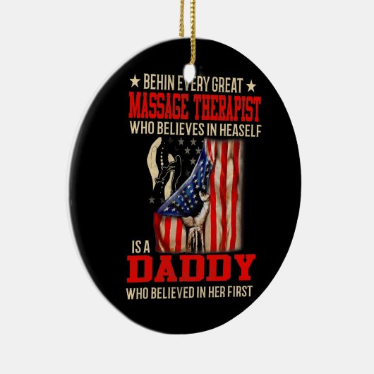 Achter de grote massagetherapeut die gelooft keramisch ornament (Rechts)