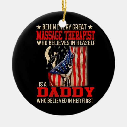 Achter de grote massagetherapeut die gelooft keramisch ornament (Voorkant)