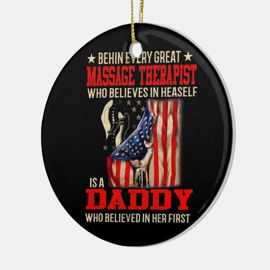 Achter de grote massagetherapeut die gelooft keramisch ornament (Links)