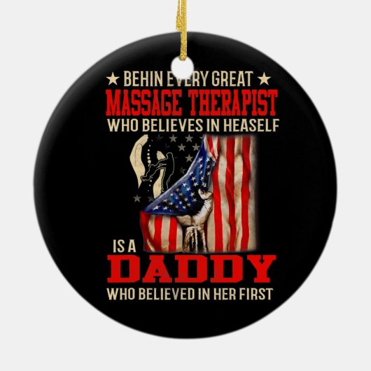 Achter de grote massagetherapeut die gelooft keramisch ornament (Achterkant)