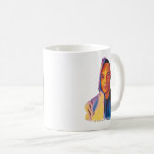 Achter de Mok van het blauw-gordijnkoffie (Voorkant rechts)