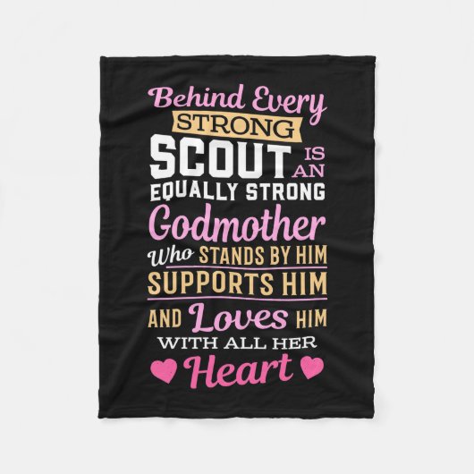 Achter de scout zit een sterke godmoeder fleece deken (Voorkant)