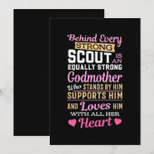 Achter de scout zit een sterke godmoeder save the date (Voorkant / Achterkant)