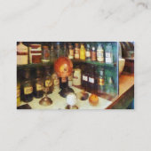 Achter de teller bij de Drugstore Visitekaartje (Achterkant)