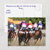 ACHTER DE UITNODIGING VOOR DE RACE BRIEFKAART (Voorkant / Achterkant)