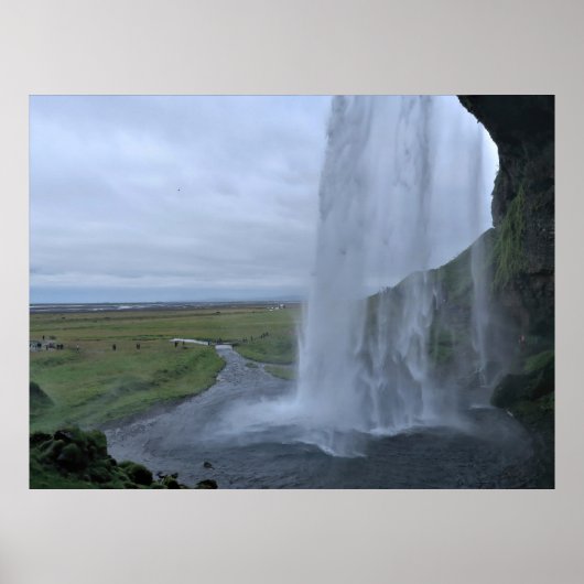 Achter de Veil van Seljalandsfoss Poster (Voorkant)