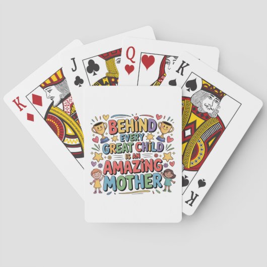 Achter elk geweldig kind staat een geweldige moede pokerkaarten (Achterkant)