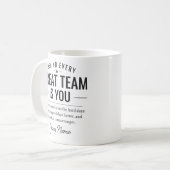 Achter elk geweldig team staat jouw aangepaste naa koffiemok (Voorkant links)