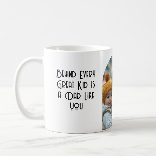 Achter elk groot kind zit een vader zoals jij koffiemok (Links)