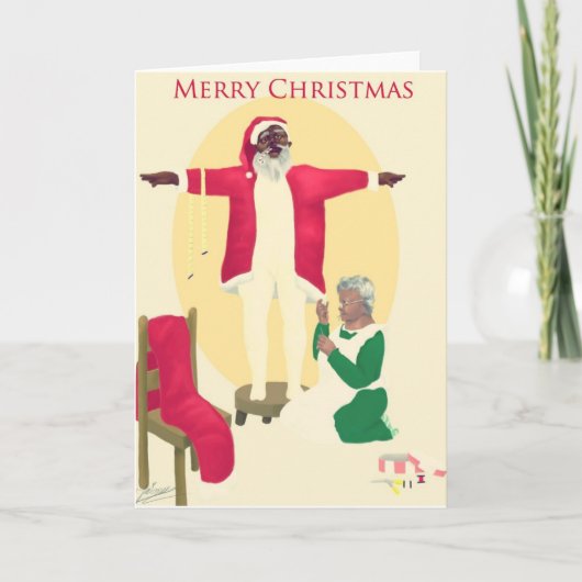 Achter Elk Groot Man…. Kerstkaart Feestdagen Kaart (Voorkant)