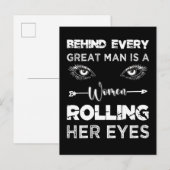 Achter elk groot Man staan vrouwen die haar ogen d Briefkaart (Voorkant / Achterkant)