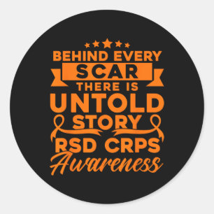 Achter elk litteken RSD CRPS Bewustzijn Ronde Sticker