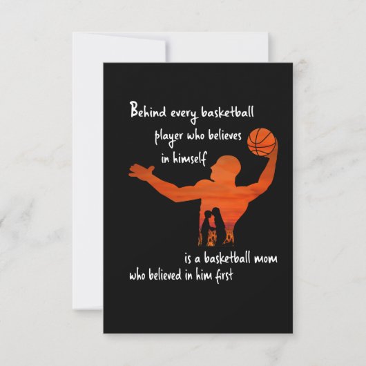 Achter elke Basketball Player-mam die dacht Bedankkaart (Voorkant)