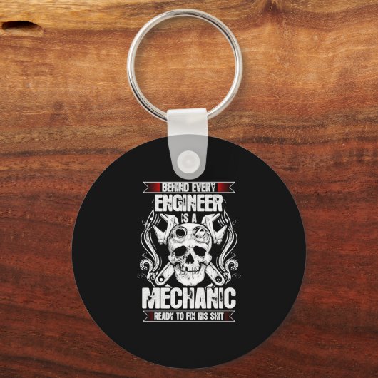 Achter elke engineer - Mechanisch Sleutelhanger (Voorkant)