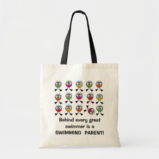 Achter elke grote zwemmer is een ZWEMMENDE OUDER Tote Bag (Voorkant)