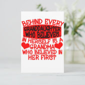 Achter elke kleindochter die in zichzelf gelooft bedankkaart (Staand voorkant)