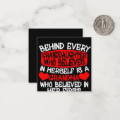 Achter elke kleindochter die in zichzelf gelooft notitiekaartje (Voorkant / Achterkant in situ)