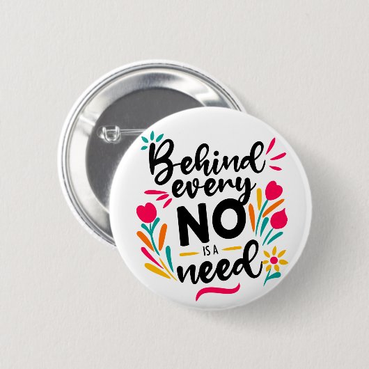 "Achter elke nee zit een behoefte" Ronde Button 5,7 Cm (Voorkant /achterkant)