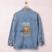 Achter elke paardenmeisje hangt moeder voor vrouwe denim jacket (Hangar)