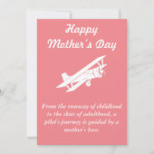 Achter elke piloot,Minimalistisch,retro, Moederdag Feestdagenkaart (Voorkant)