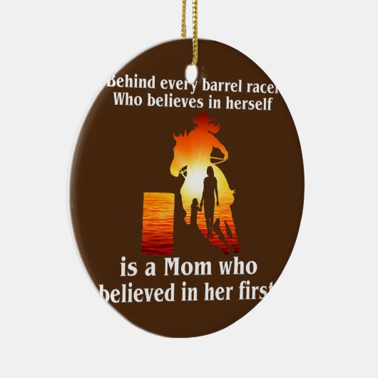 Achter elke racer die in zichzelf gelooft keramisch ornament (Rechts)