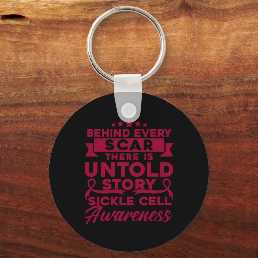 Achter elke scar Sickle Cell Awareness Sleutelhanger (Achterkant)