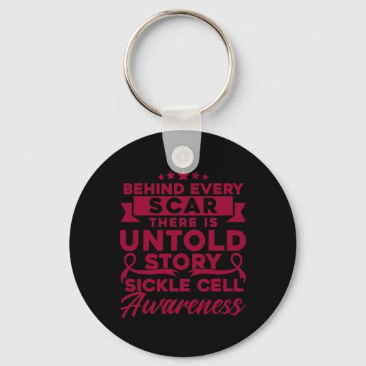 Achter elke scar Sickle Cell Awareness Sleutelhanger (Achterkant)