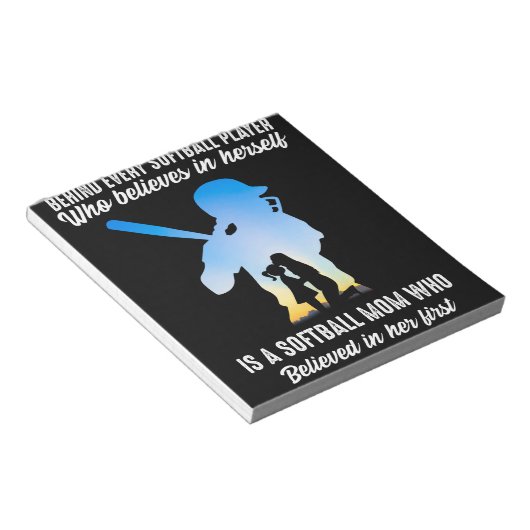 Achter elke Softball Player Softball Mam Notitieblok (Schuin)